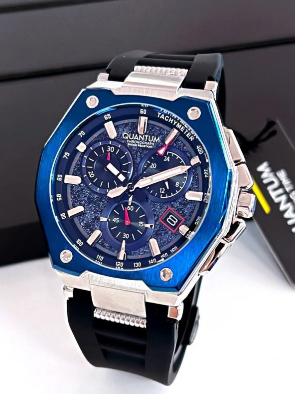 PWG1005.051 İç Fonksiyonları Aktif 10 Atm Anti Alerjik Silikon Kordonlu Erkek Kol Saati+Bileklik - Resim 3