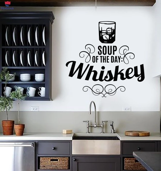 Oturma Odası, Ofis, Dükkan Duvar Sticker Viski Pub Alıntı Sözler Bar İçme Çıkartmaları