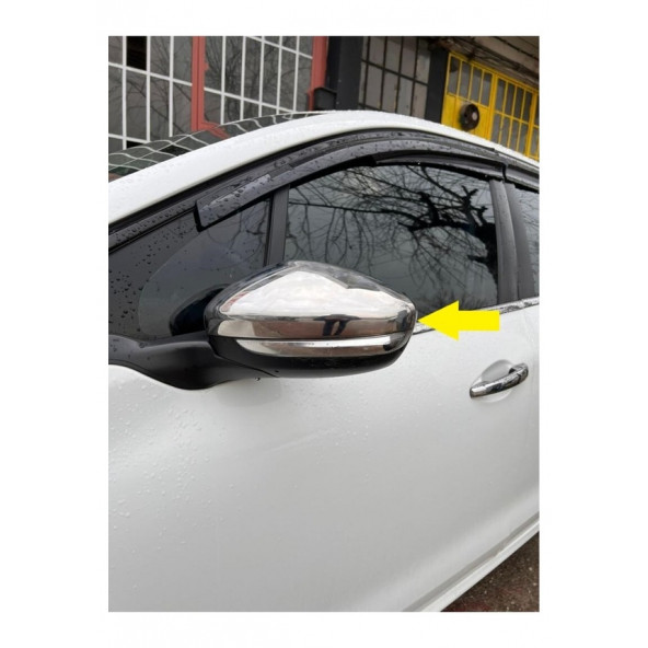 Peugeot 2008 Krom Ayna Kapağı 2 Parça 2013-2018 Paslanmaz Çelik - Resim 3