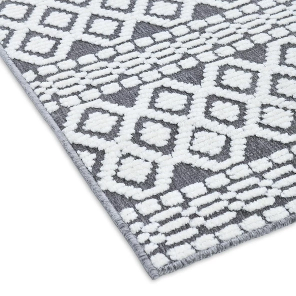 Chenille Gri Yumuşak Yıkanabilir Çocuk Odası Oturma Odası Salon Mutfak Halısı N2 - 5