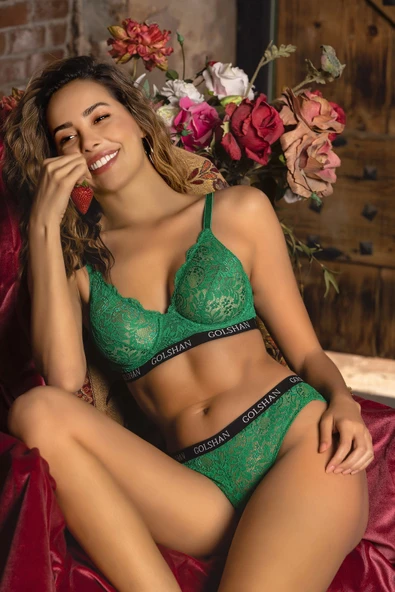 GAUDY A Plus Yeşil Dantelli Brazilian Slip Külot