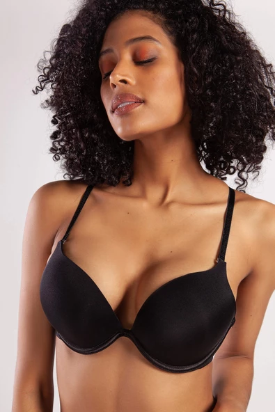 GARLAND A Plus Siyah Dolgulu Heavy Push Up Sütyen ürün görseli