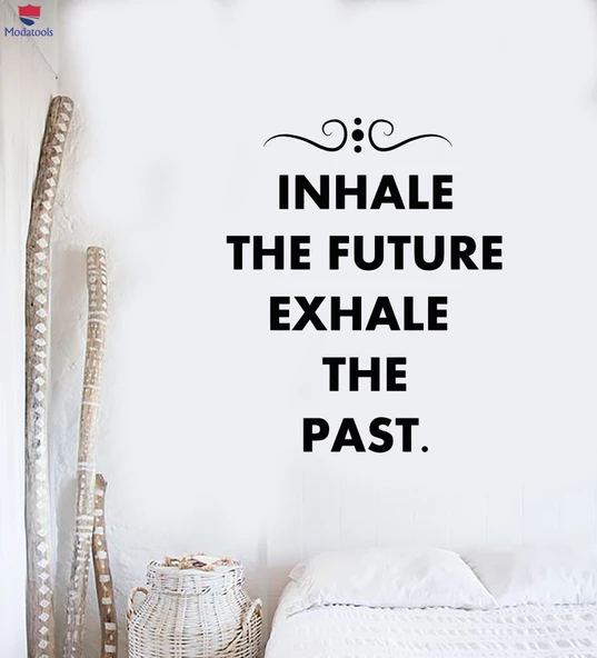 Oturma Odası, Ofis, Dükkan Duvar Sticker Yoga Relax Alıntı Nefes Nefes Nefes Meditasyon Stüdyo Çıkartmaları
