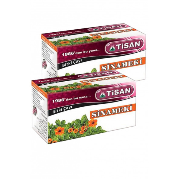 2 Kutu Tisan Sinameki Bitki Çayı Süzen Poşet Çay 2 x 20'li