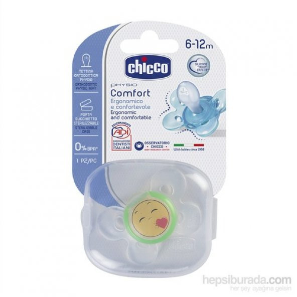 Chicco Comfort Silikon Emzik Unisex Smıle 4 ay+ Tekli