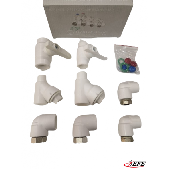 ÖZAY PLASTİK HAREKETLİ DİRSEKLİ KOMBİ BAĞLANTI SETİ - Resim 2