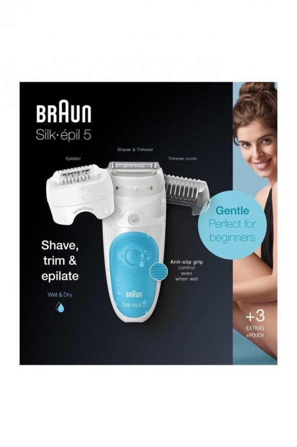 Braun Silk-épil 5 5605 Sensosmart, Kablosuz, Islak&kuru, 3ü 1 Arada Epilatör 81770429 - 7