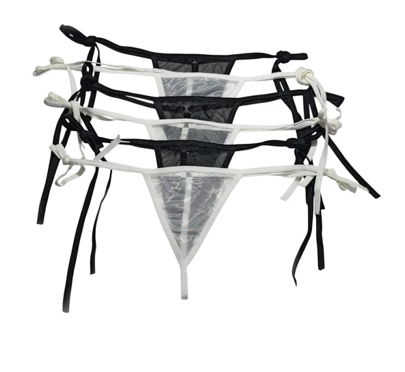 ASM1231 Kadın 6 Li Renkli Tül Enna String Tanga