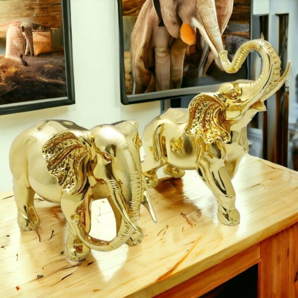 T.Concept İkili Fil Dekorasyon Gold - 4