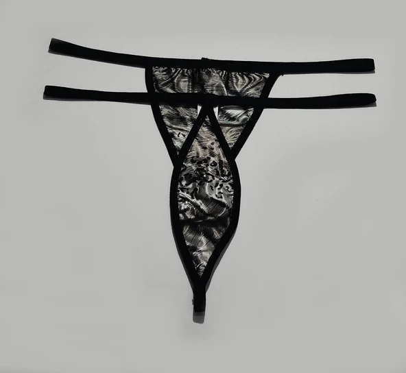 ASM1227 Kadın 2 Li Leopar Tarz Şekiller Sarsıtan String - 6