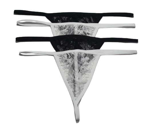 ASM1220 Kadın 4 Lü Renkli Lez Dantel Üç gen Sevgilim String