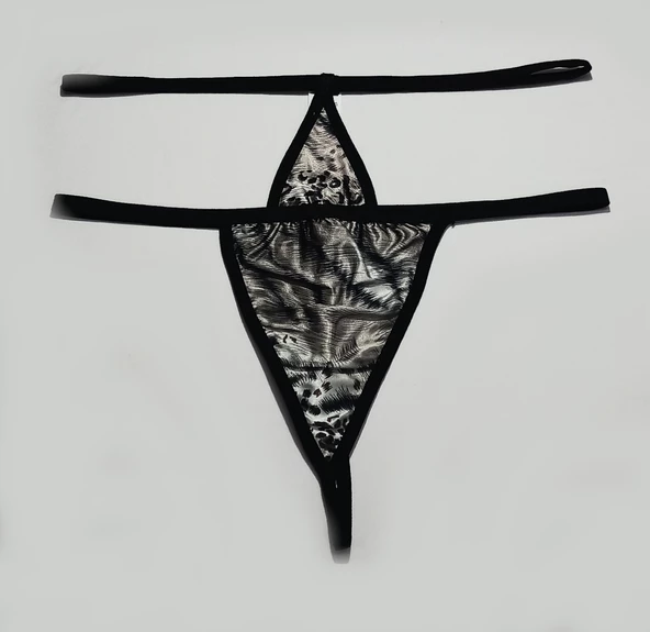 ASM1227 Kadın 2 Li Leopar Tarz Şekiller Sarsıtan String - 7
