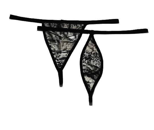 ASM1227 Kadın 2 Li Leopar Tarz Şekiller Sarsıtan String