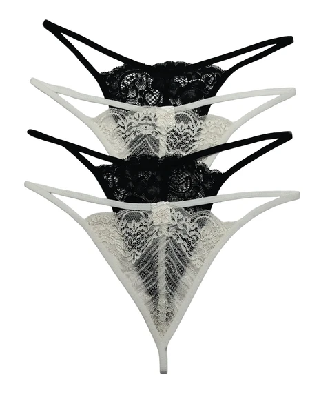 ASM1234 Kadın 4 Lü Renkli Dantel İlk Aşkım String