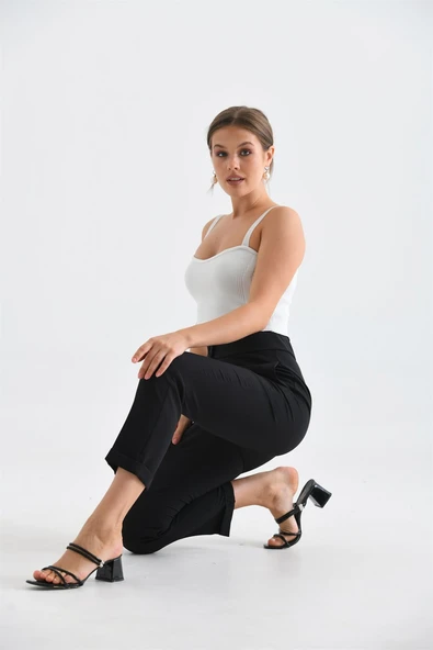 Kadın Douable Crep Siyah 30170 - 6