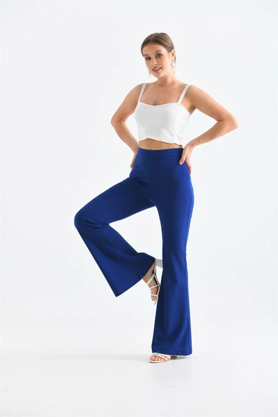Ftz Women Kadın Scuba Crep Pantolon Saks Mavi 30172