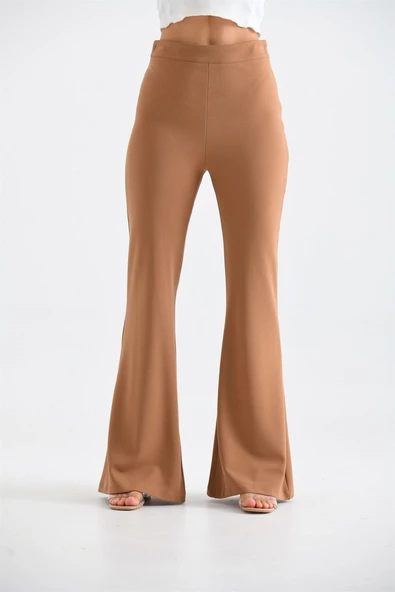 FTZ Women Kadın Scuba Crep Pantolon  Vizon 30172 - Resim 4