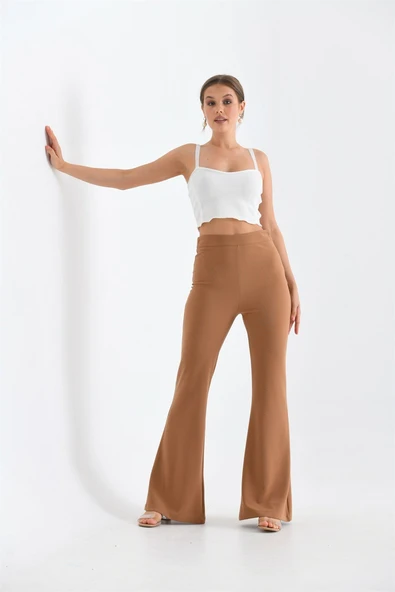 FTZ Women Kadın Scuba Crep Pantolon  Vizon 30172 ürün görseli