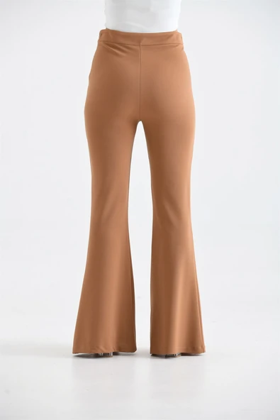 FTZ Women Kadın Scuba Crep Pantolon  Vizon 30172 - Resim 5