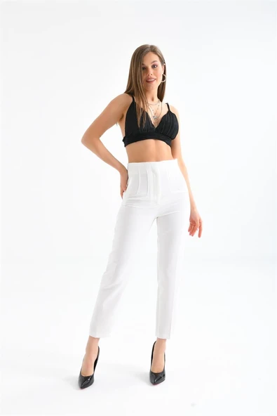 FTZ Women Kadın Pantolon Ekru RBN3066