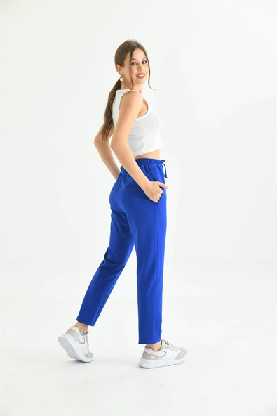Kadın İki İp Pantolon Saks Mavi 30266 - 4