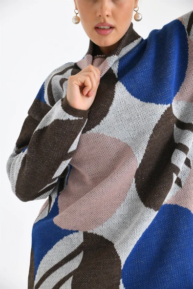 FTZ Women Kadın Kendiliğinden Yakalı Bluz  Kahve 20042 - Resim 3