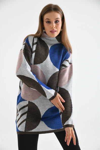 FTZ Women Kadın Kendiliğinden Yakalı Bluz  Kahve 20042 - Resim 7