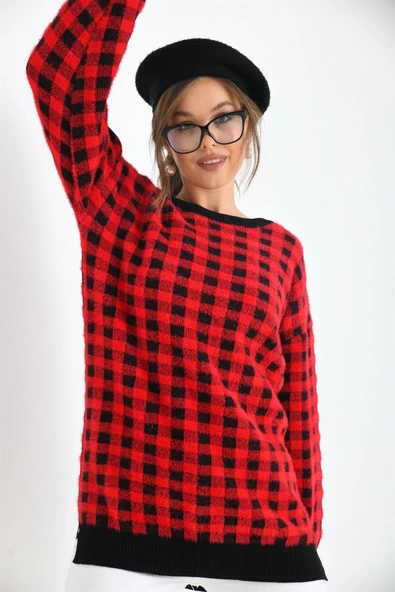 FTZ Women Kadın Kare Desen Bluz Siyah 21-6334