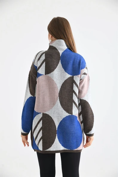 FTZ Women Kadın Kendiliğinden Yakalı Bluz  Kahve 20042 - Resim 4