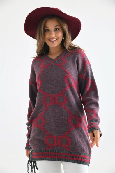 FTZ Women Kadın D Desenli Bluz  Gri 20051 ürün görseli