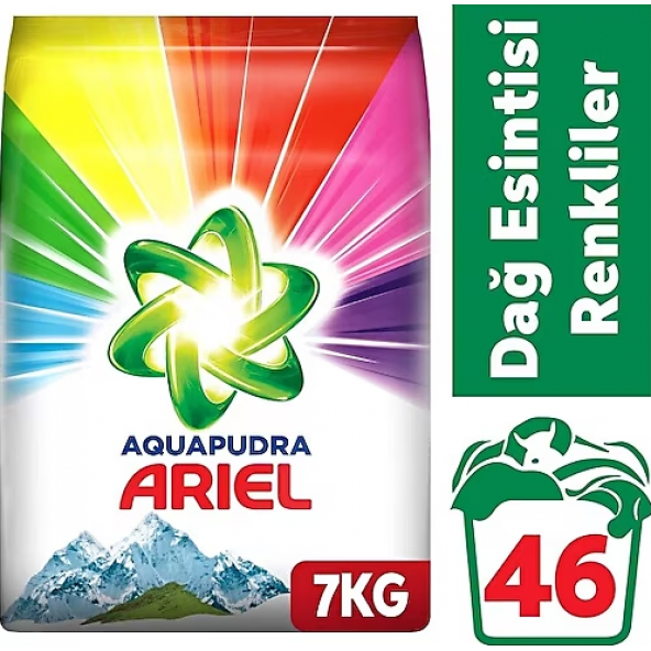 Ariel AquaPudra Dağ Esintisi Renklilere Özel 7 kg Toz Deterjan