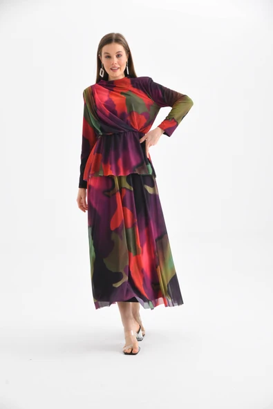 FTZ Women Kadın Likra Tül Takım  Mor 30419 ürün görseli