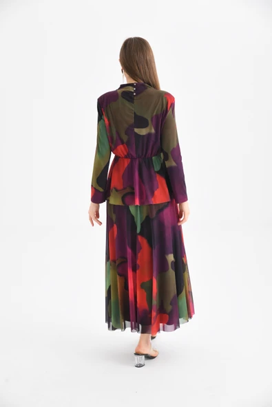 FTZ Women Kadın Likra Tül Takım  Mor 30419 - Resim 7