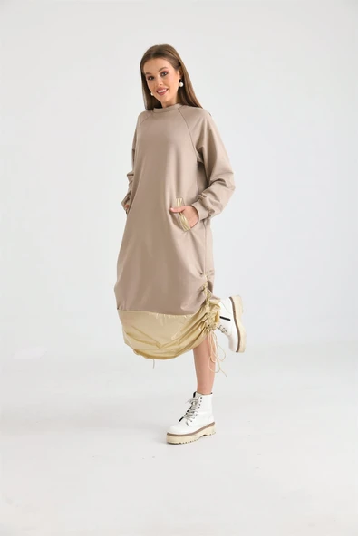 Ftz Women Kadın İki İp Elbise Beige 30254 - 2