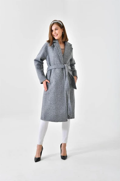 FTZ Women Kadın Kaşe Kaban  Gri 30625 - 6