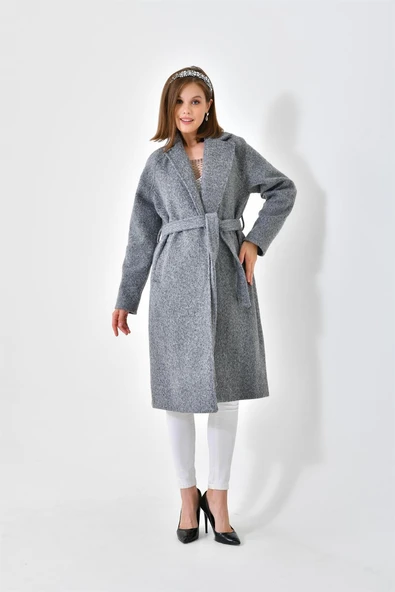 FTZ Women Kadın Kaşe Kaban  Gri 30625 - 2