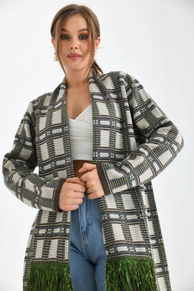 FTZ Women Kadın Püskül Detaylı Giy-Çık  Kahve 20067 - Resim 5