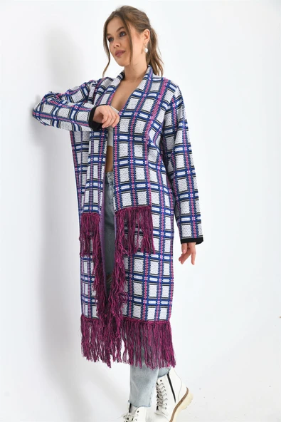 FTZ Women Kadın Püskül Detaylı Giy-Çık  Siyah 20067 - Resim 7