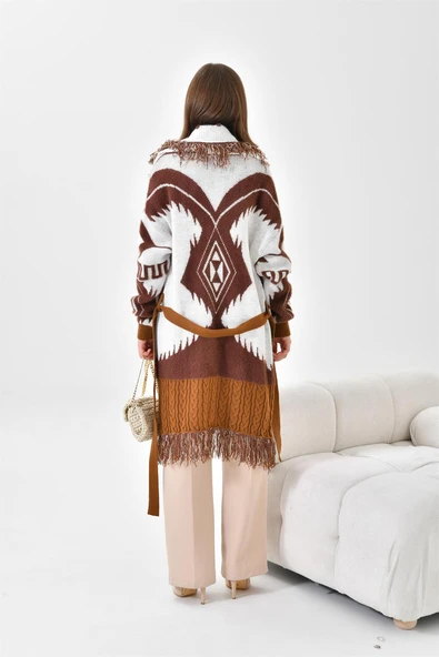 FTZ Women Kadın Püskül Detaylı Giy-Çık  Taba 20584 - Resim 7