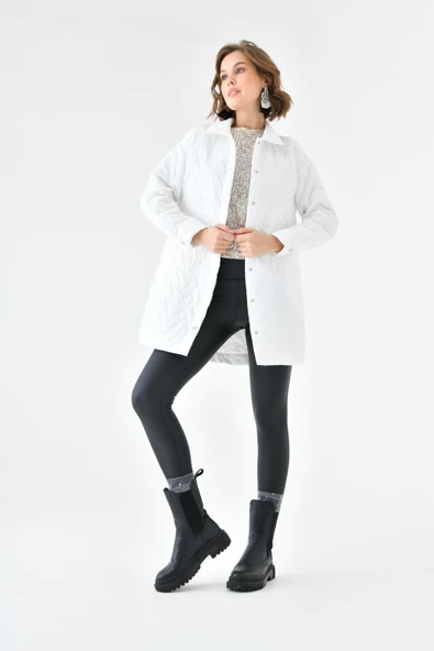 FTZ Women Kadın Kapitoneli Kap  Ekru 30629 - 6