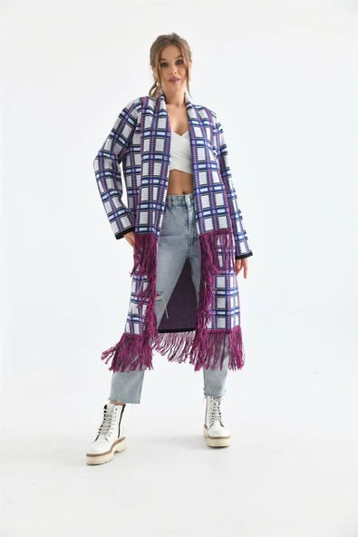 FTZ Women Kadın Püskül Detaylı Giy-Çık  Siyah 20067 - Resim 5