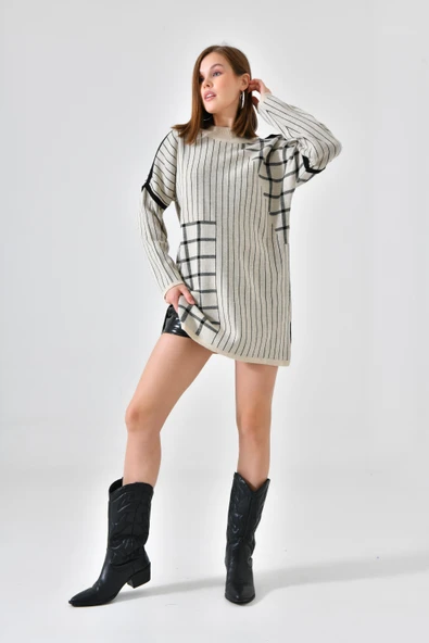 FTZ Women FTZ Women Kadın Kol Aksesuar Detay Kazak  Taş 21-6032 - Resim 3