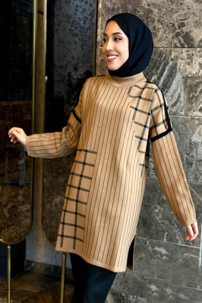 FTZ Women FTZ Women Kadın Kol Aksesuar Detay Kazak  Taş 21-6032 - Resim 2