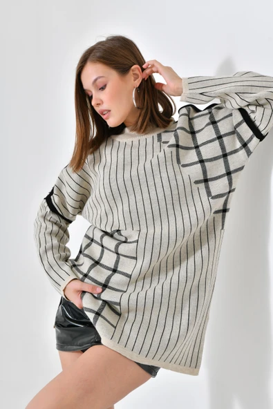 FTZ Women FTZ Women Kadın Kol Aksesuar Detay Kazak  Taş 21-6032 - Resim 8