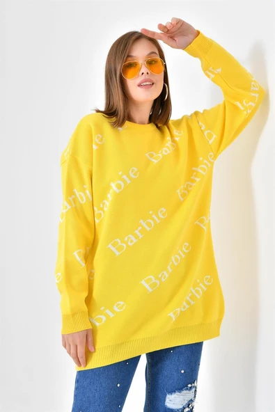 FTZ Women Kadın Barbie Kazak  Sarı 20675 - Resim 3