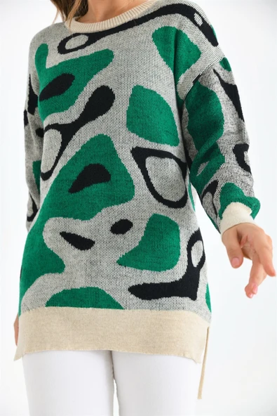 FTZ Women Kadın Karışık Desenli Tunik  Taş 20038 - Resim 7