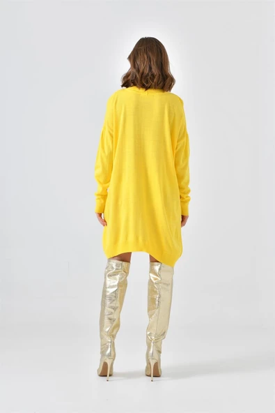 FTZ Women Kadın Düz Basic Tunik  Sarı 20489 - Resim 7