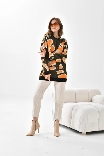 FTZ Women Kadın Triko Tunik  Siyah 20573 - Resim 6