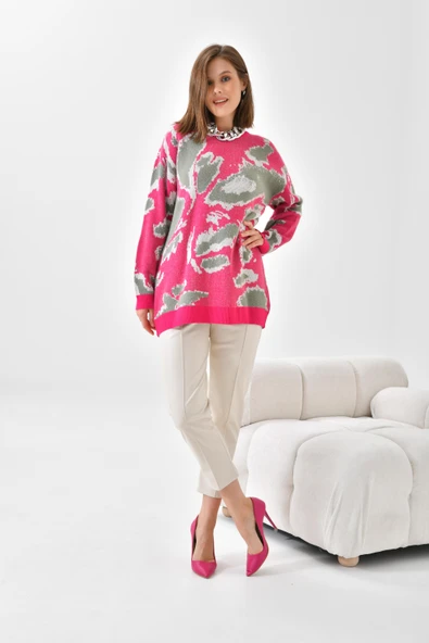 FTZ Women Kadın Triko Tunik  Fuşya 20573 - 3