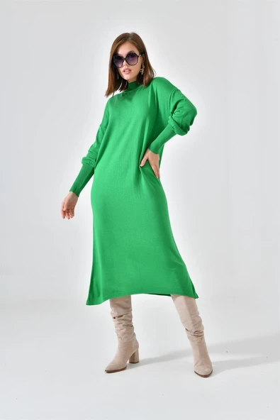 Ftz Kadın DÜz Basic Tunik Yeşil 20678